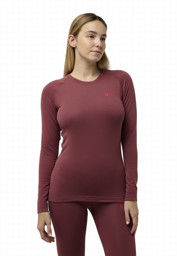 Red Jack Wolfskin Infinite Warm Ls Women T Shirts | 45023359
