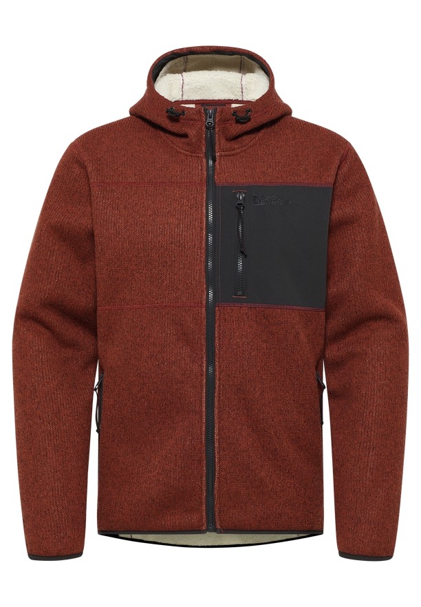 Red Jack Wolfskin Kaminfeuer Hooded Men Fleece Jackets | 24625437