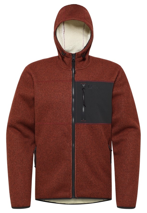 Red Jack Wolfskin Kaminfeuer Hooded Men Fleece Jackets | 24625437