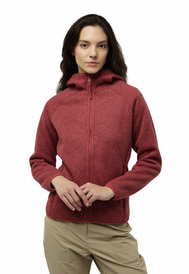 Red Jack Wolfskin Kaminfeuer Hooded Women Fleece Jackets | 49867183