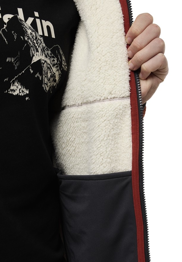 Red Jack Wolfskin Kaminfeuer Men Fleece Jackets | 90262438