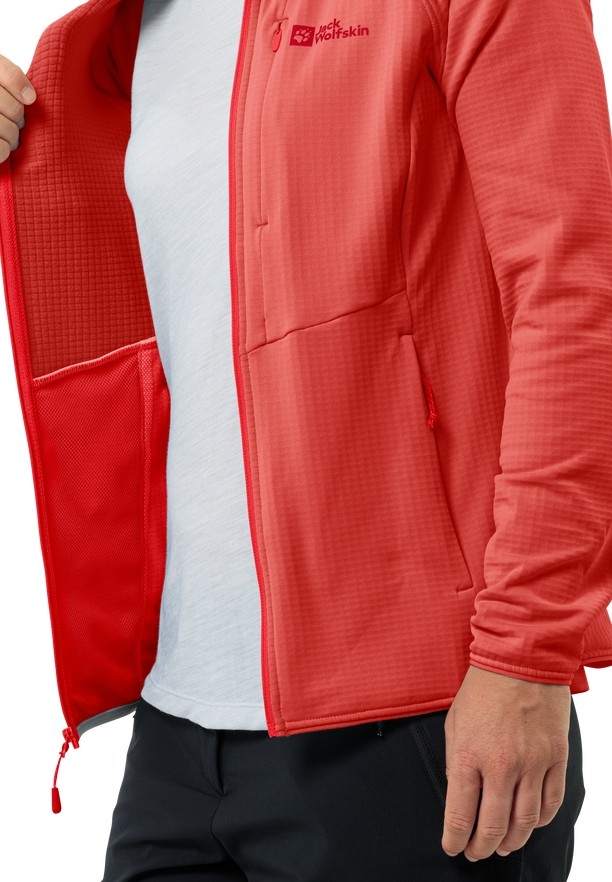Red Jack Wolfskin Kolbenberg Hooded Fz Women Fleece Jackets | 68333985