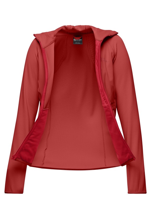 Red Jack Wolfskin Kolbenberg Hooded Fz Women Fleece Jackets | 68333985