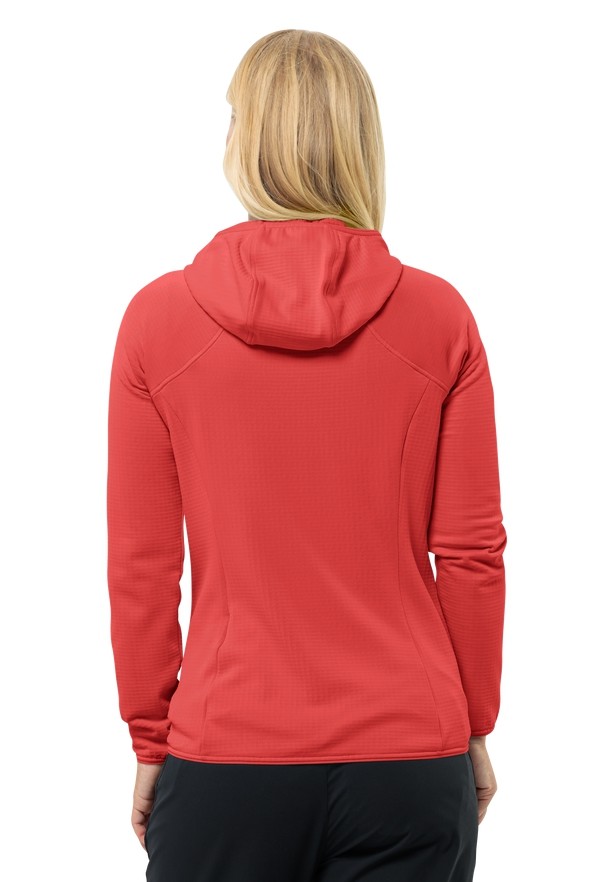 Red Jack Wolfskin Kolbenberg Hooded Fz Women Fleece Jackets | 68333985