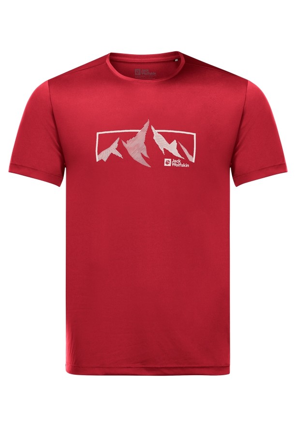 Red Jack Wolfskin Peak Graphic Men T Shirts | 96401538