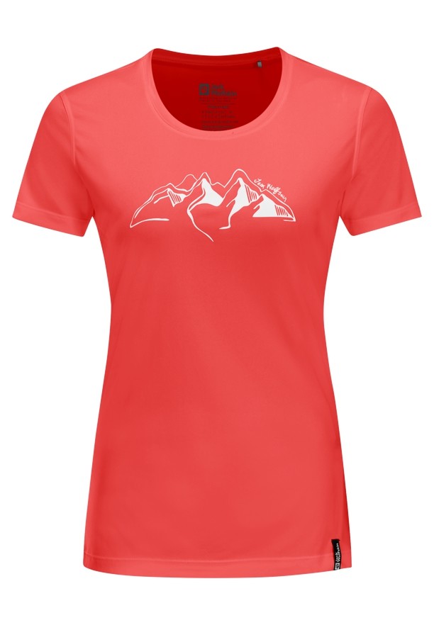 Red Jack Wolfskin Peak Graphic Women T Shirts | 62454086
