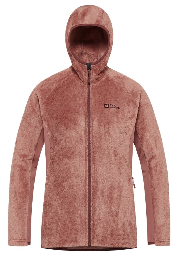 Red Jack Wolfskin Rotwand Hooded Fz Women Fleece Jackets | 17585490