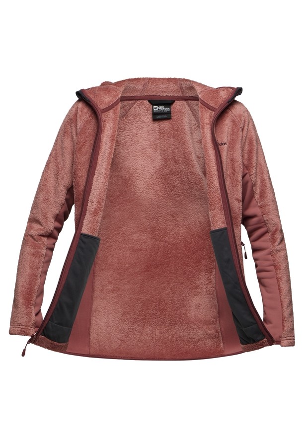 Red Jack Wolfskin Rotwand Hooded Fz Women Fleece Jackets | 17585490