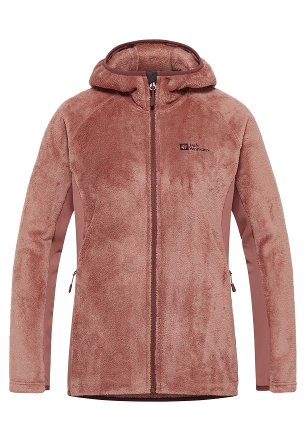 Red Jack Wolfskin Rotwand Hooded Fz Women Fleece Jackets | 17585490