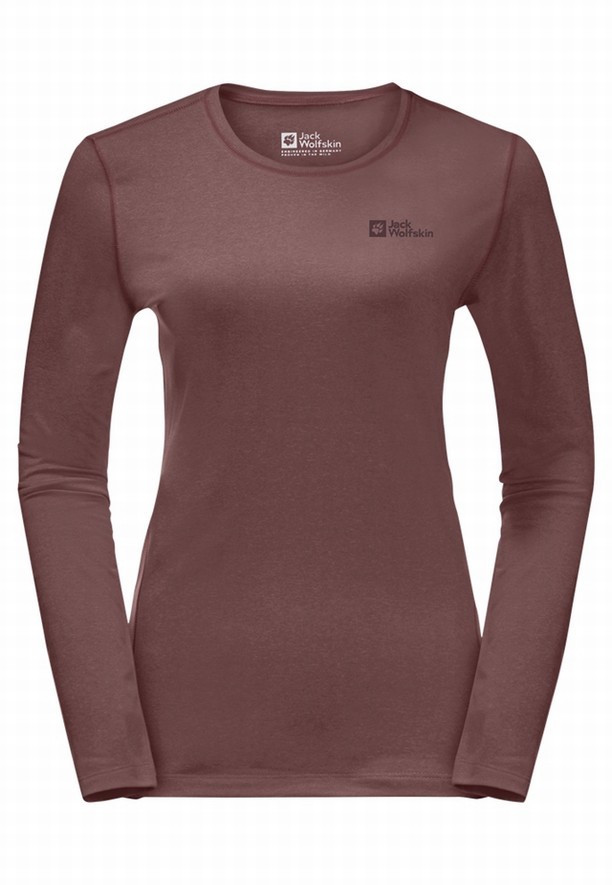 Red Jack Wolfskin Skyhermal L/s Women T Shirts | 38813148