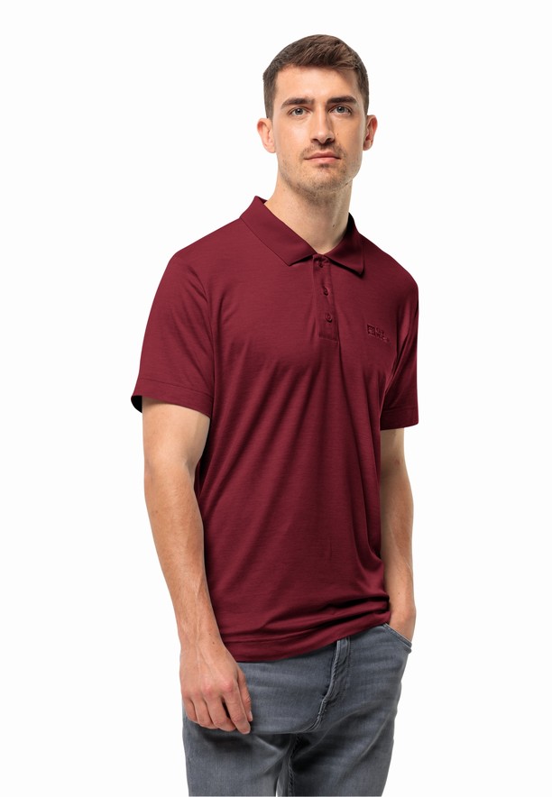 Red Jack Wolfskin Travel Men Polo Shirts | 83695594