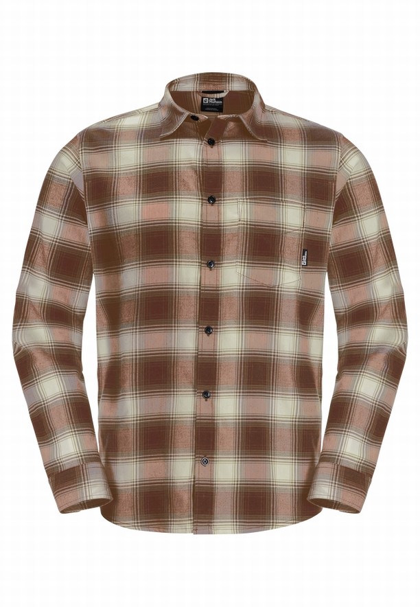 Red Jack Wolfskin Wanderweg Men Shirts | 81455598