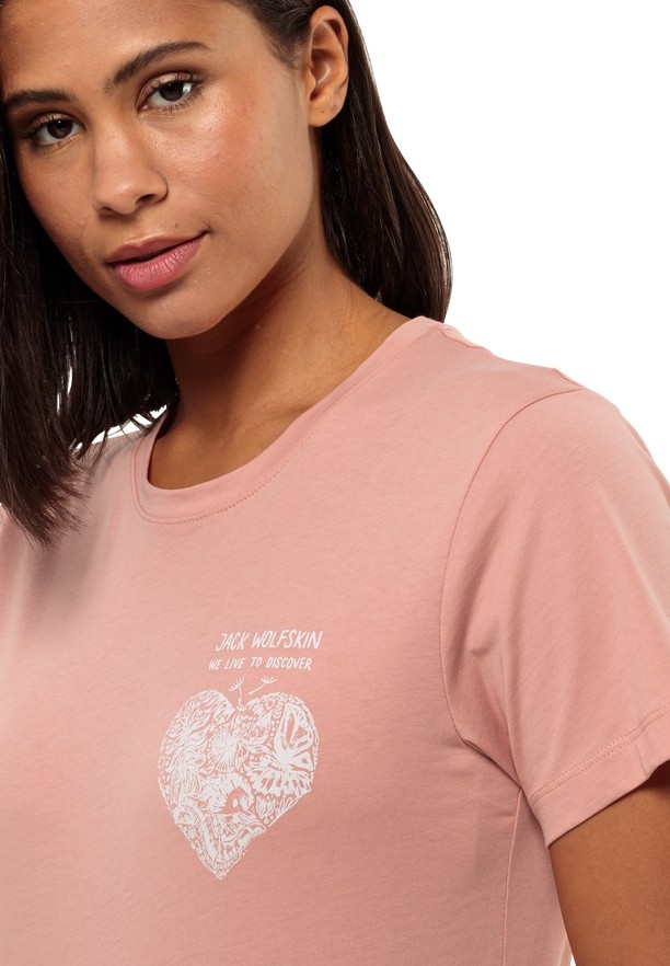 Rose Jack Wolfskin Discover Heart Women T Shirts | 42867994