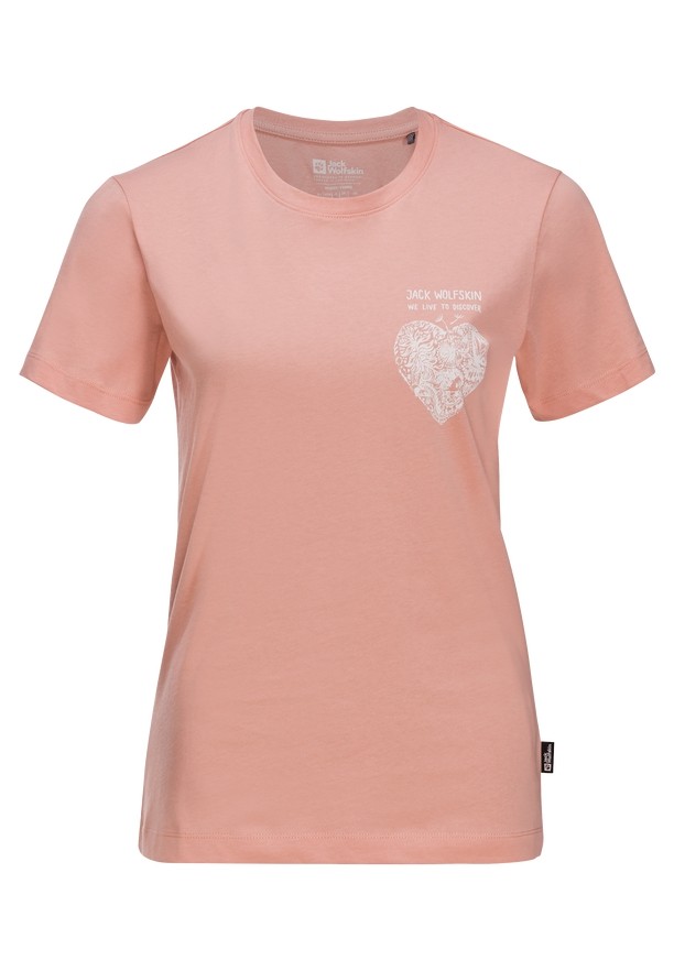 Rose Jack Wolfskin Discover Heart Women T Shirts | 42867994