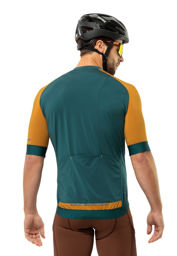 Turquoise Jack Wolfskin Gravex Fz S/s Men T Shirts | 92771475