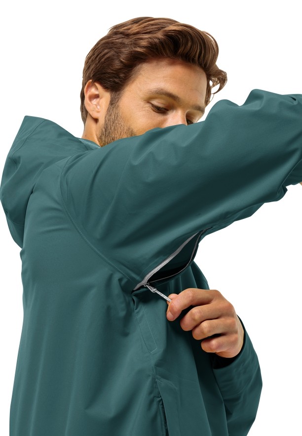 Turquoise Jack Wolfskin Highest Peak 3l Men Rain Jackets | 16345152