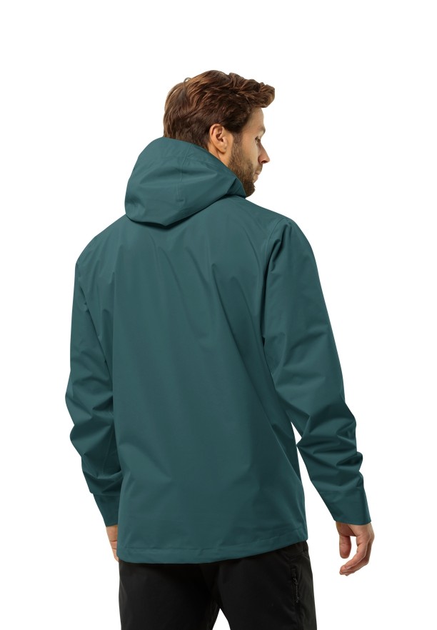 Turquoise Jack Wolfskin Highest Peak 3l Men Rain Jackets | 16345152