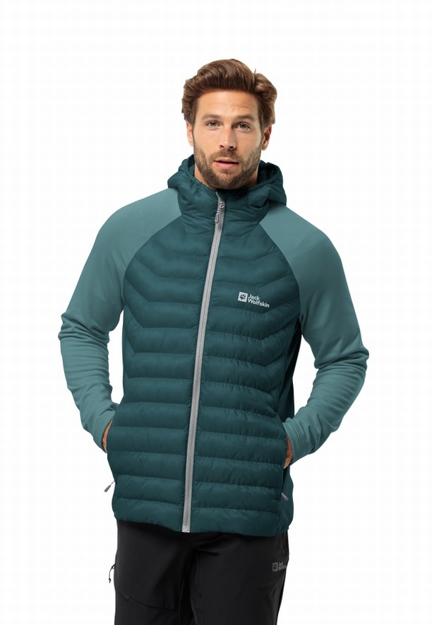Turquoise Jack Wolfskin Routeburn Pro Hybrid Men Jackets | 76068486