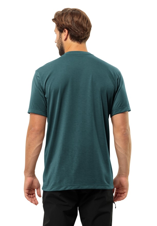 Turquoise Jack Wolfskin Vonnan S/s Men T Shirts | 82603130