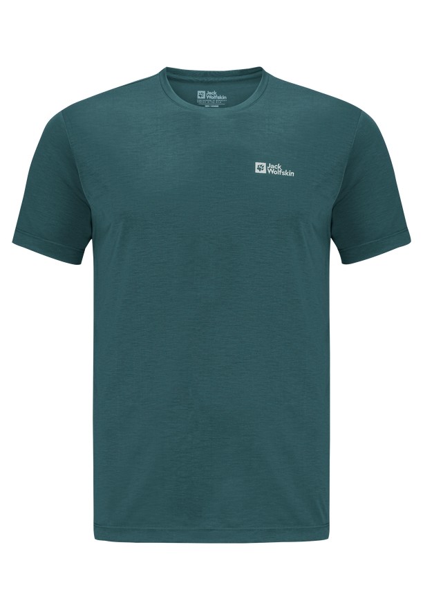 Turquoise Jack Wolfskin Vonnan S/s Men T Shirts | 82603130
