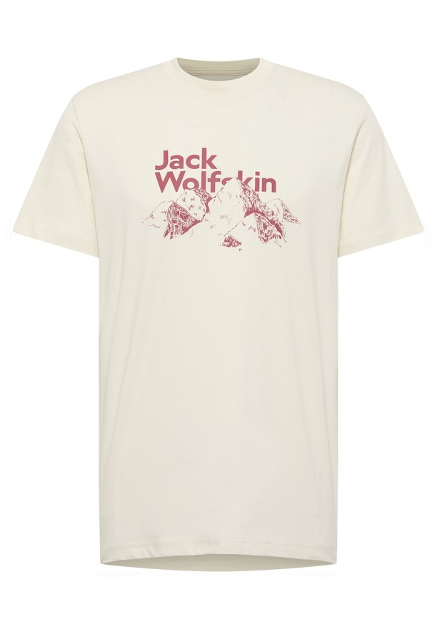 White Jack Wolfskin Bergblick Men T Shirts | 40124402