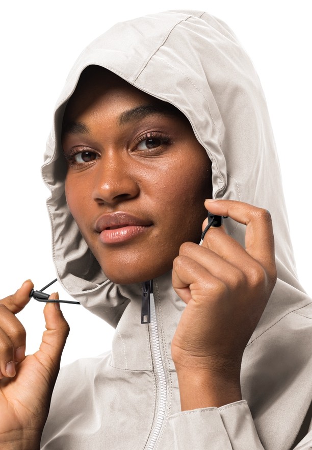 White Jack Wolfskin Dakar Women Rain Coats | 80683049