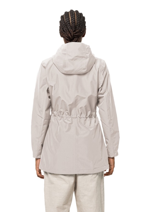 White Jack Wolfskin Dakar Women Rain Coats | 80683049