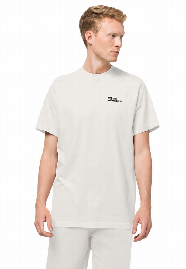 White Jack Wolfskin Essential Men T Shirts | 97887048