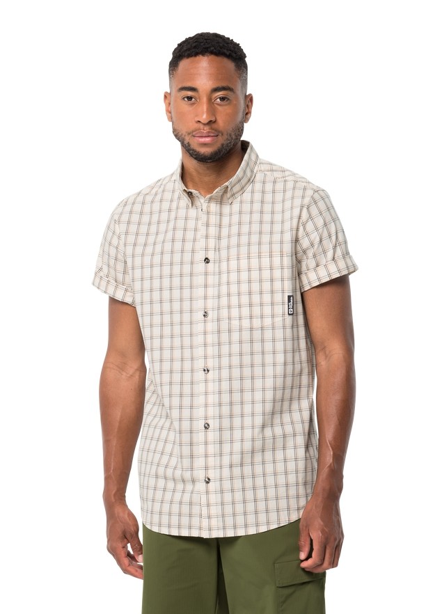 White Jack Wolfskin Hot Springs Men Shirts | 99935531