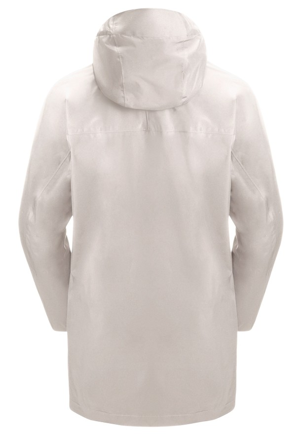 White Jack Wolfskin Mainkai Long Women Rain Jackets | 11787784
