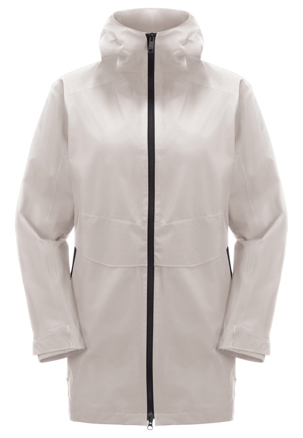 White Jack Wolfskin Mainkai Long Women Rain Jackets | 11787784