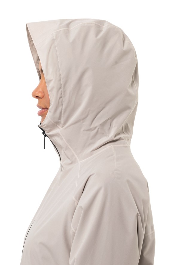 White Jack Wolfskin Mainkai Long Women Rain Jackets | 11787784