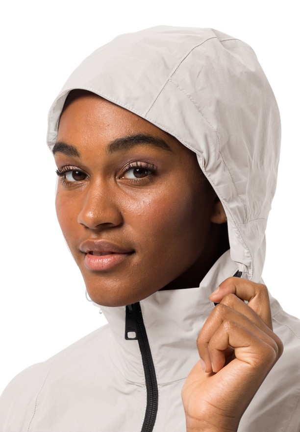White Jack Wolfskin Norden Port Women Raincoat | 45239877