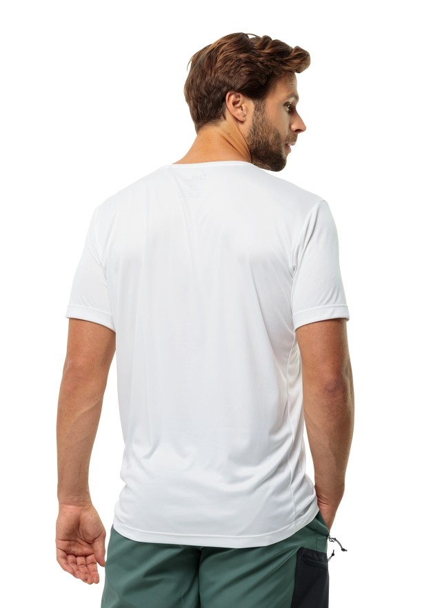 White Jack Wolfskin Peak Graphic Men T Shirts | 17577567