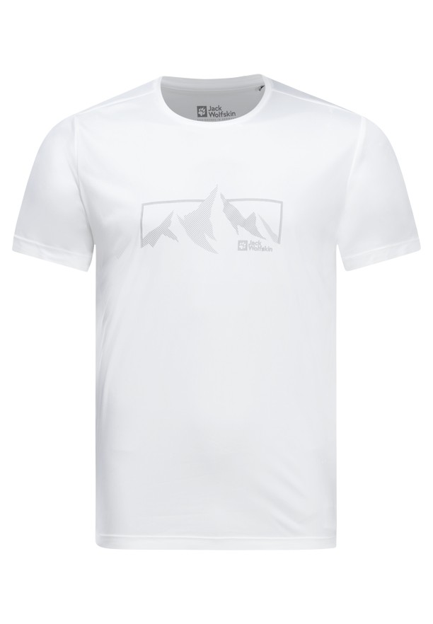 White Jack Wolfskin Peak Graphic Men T Shirts | 17577567