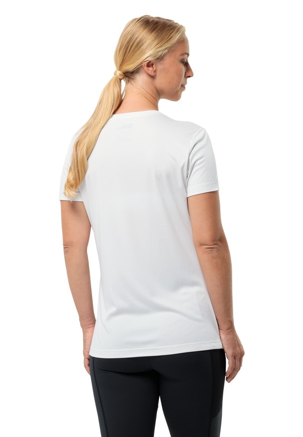White Jack Wolfskin Peak Graphic Women T Shirts | 66659742