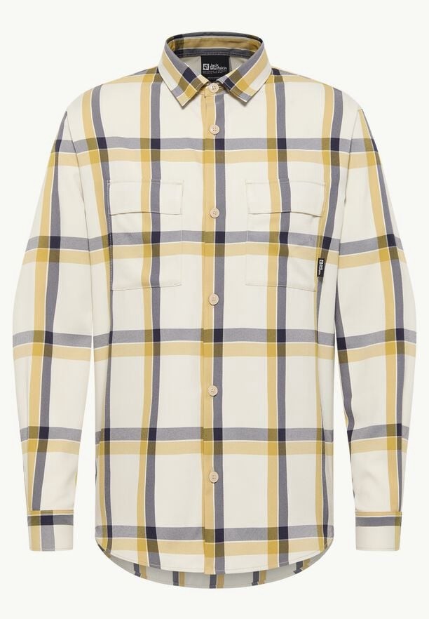 White Jack Wolfskin Steinwand Men Shirts | 23603229