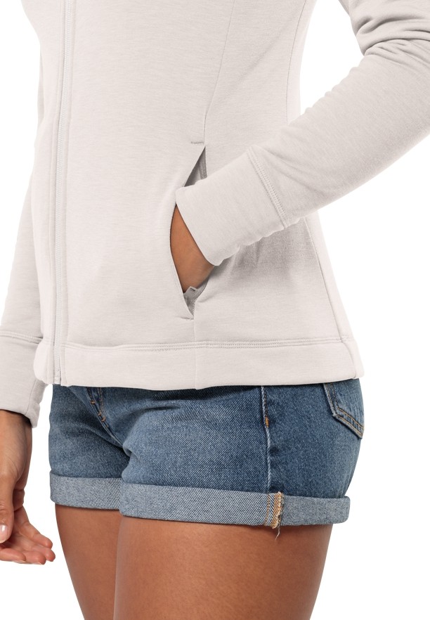 White Jack Wolfskin Waldsee Women Fleece Jackets | 76428411
