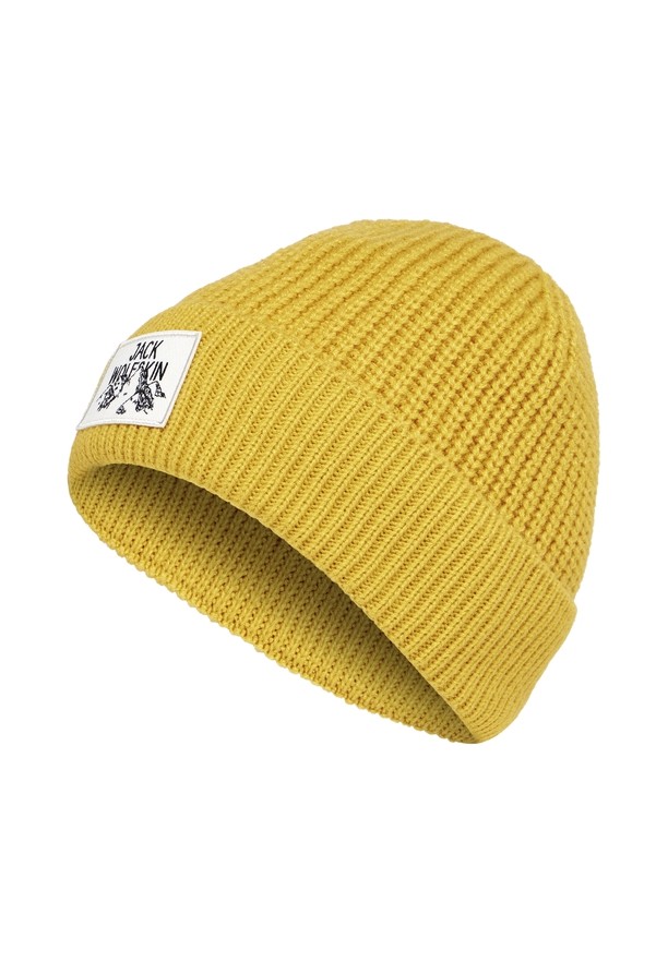 Yellow Jack Wolfskin Badge Men Beanie | 49973042