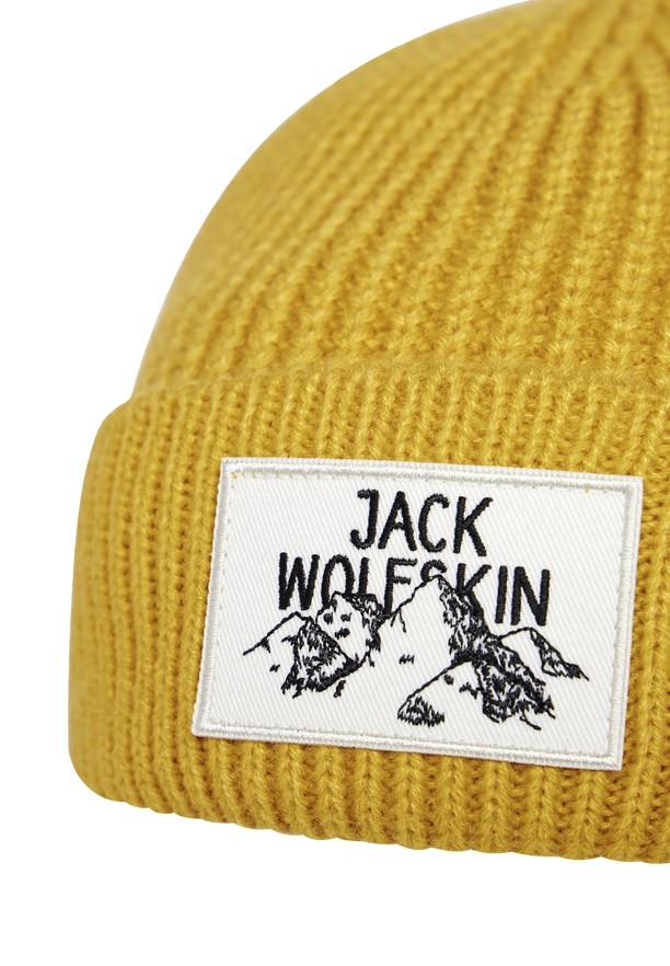 Yellow Jack Wolfskin Badge Men Beanie | 49973042