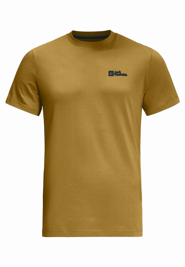 Yellow Jack Wolfskin Essential Men T Shirts | 23705616