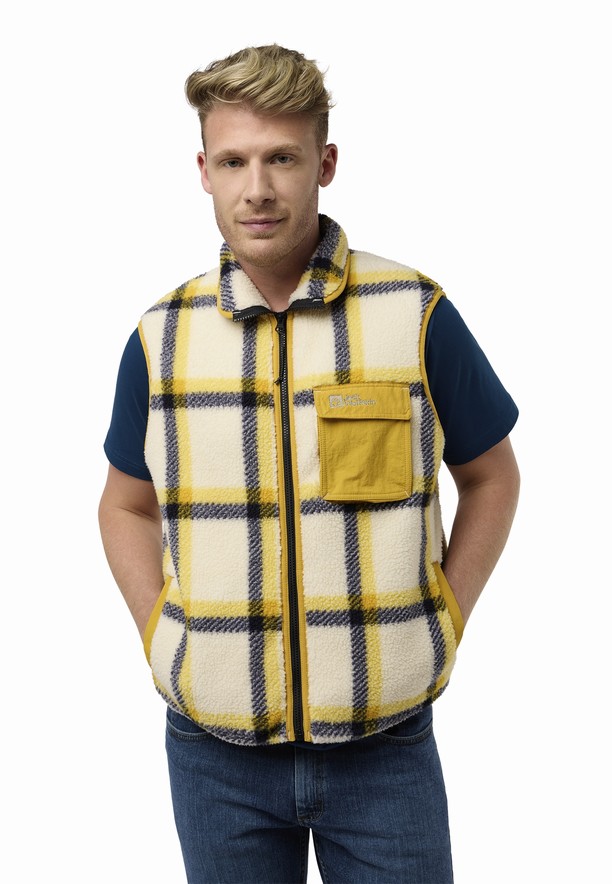 Yellow Jack Wolfskin Felslicht Check Men Vest | 63907344