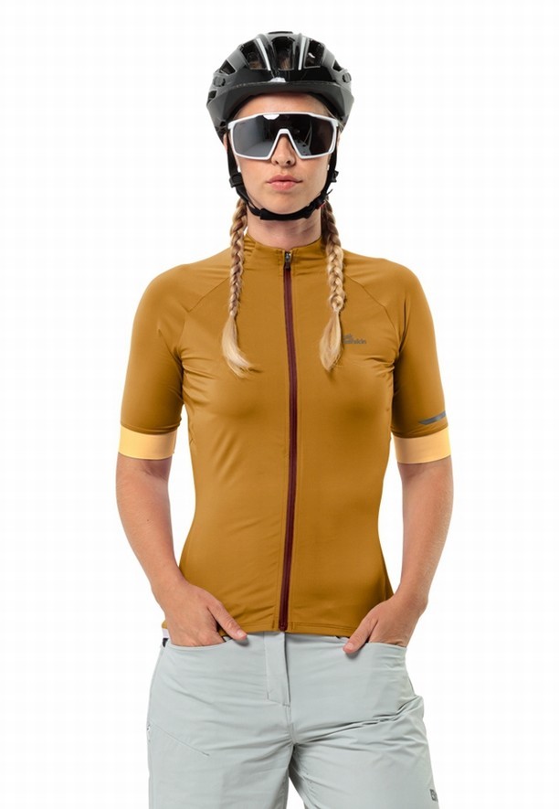 Yellow Jack Wolfskin Gravex Fz S/s W Bike Women T Shirts | 94012662