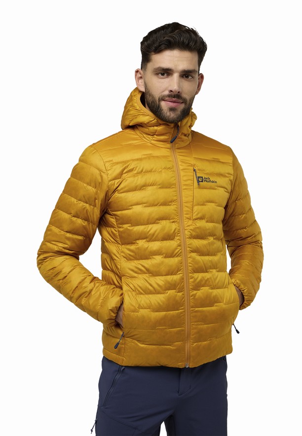 Yellow Jack Wolfskin Passamani Hoody Men Down Jackets | 10146659