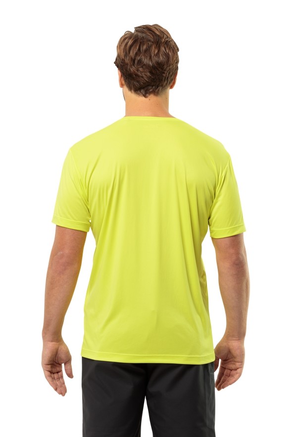 Yellow Jack Wolfskin Peak Graphic Men T Shirts | 89786848