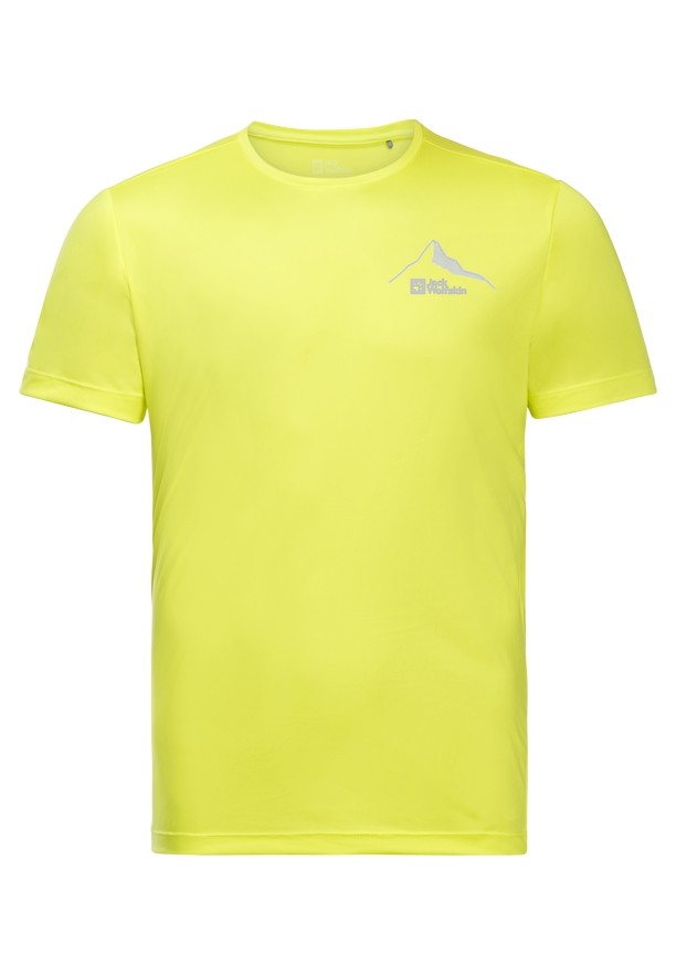 Yellow Jack Wolfskin Peak Graphic Men T Shirts | 89786848