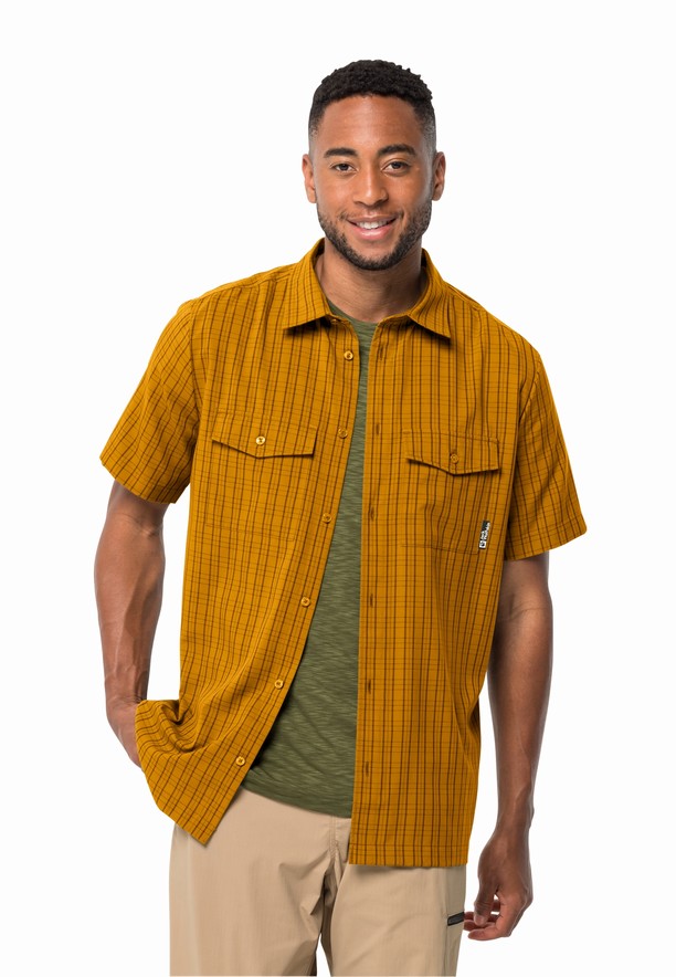 Yellow Jack Wolfskin Thompson Men Shirts | 94371988