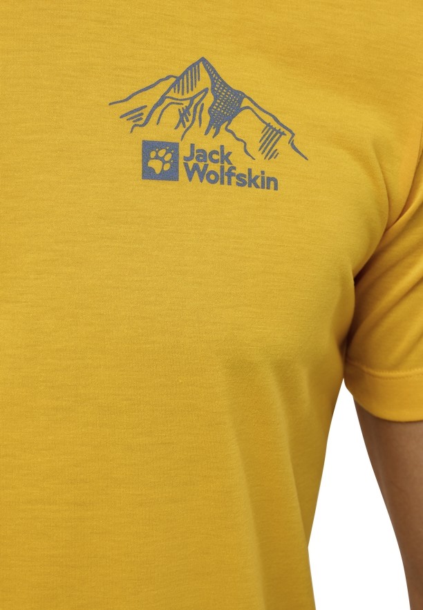 Yellow Jack Wolfskin Vonnan Graphic Men T Shirts | 28976066