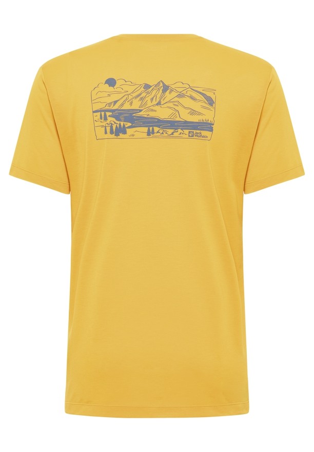 Yellow Jack Wolfskin Vonnan Graphic Men T Shirts | 28976066