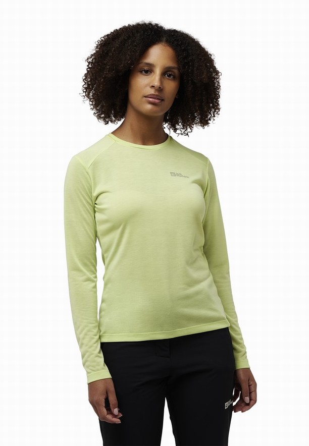 Yellow Jack Wolfskin Vonnan Ls Women T Shirts | 94403625